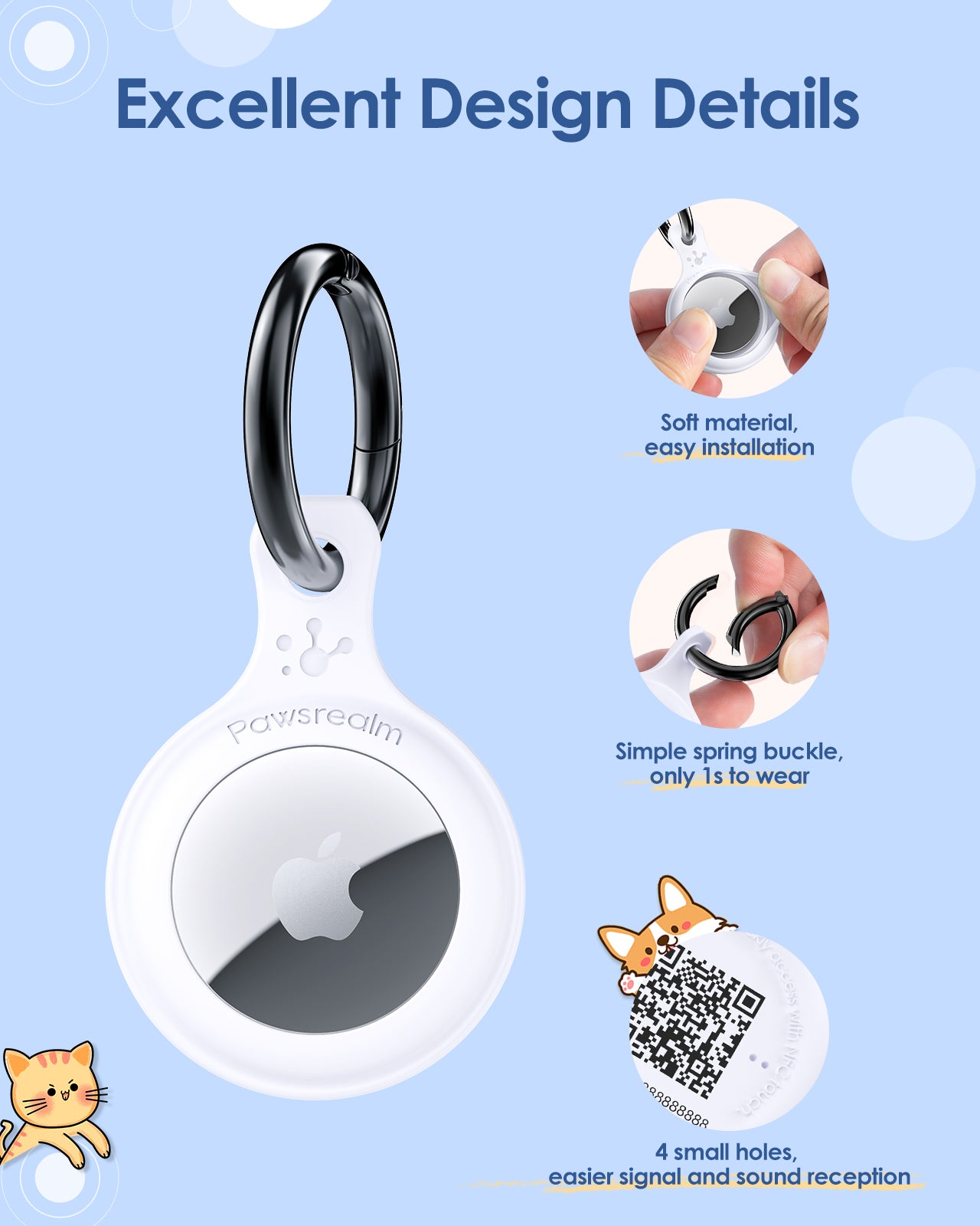 Pawsrealm Smart AirTag Holder