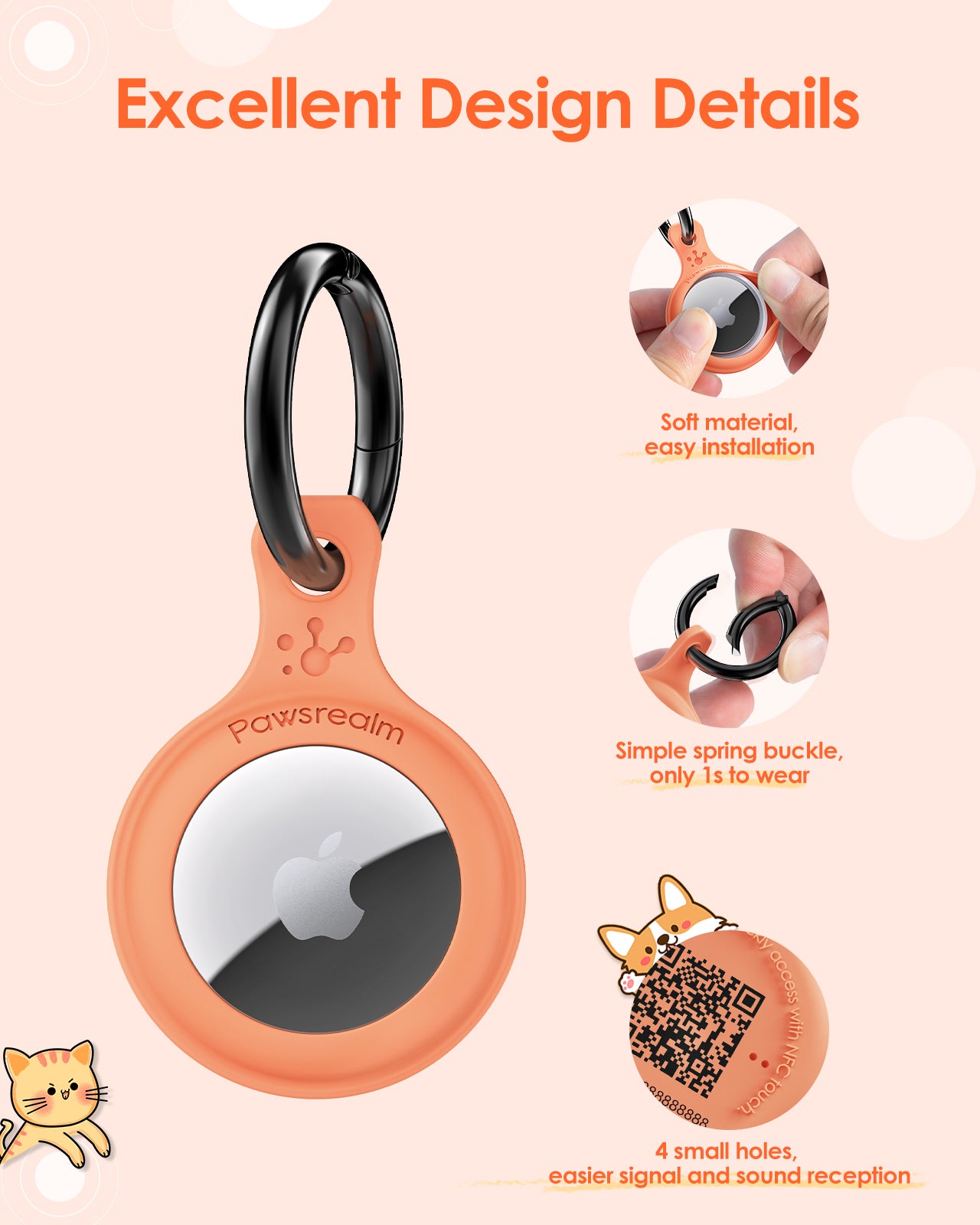 Pawsrealm Smart AirTag Holder