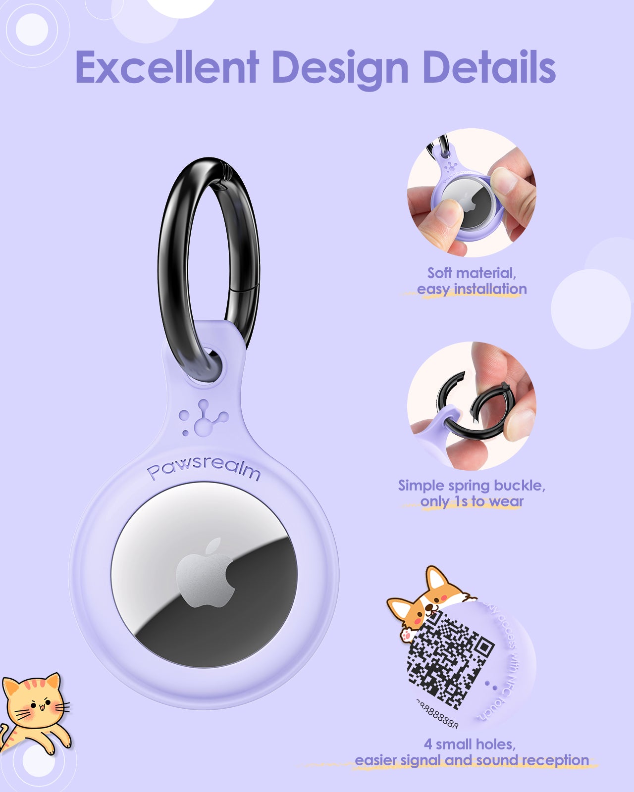 Pawsrealm Smart AirTag Holder
