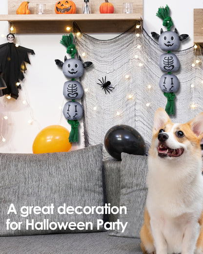 Halloween Bat Dog Squeaky Toys with Rope