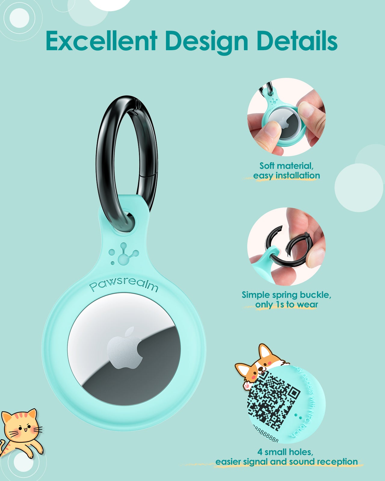Pawsrealm Smart AirTag Holder