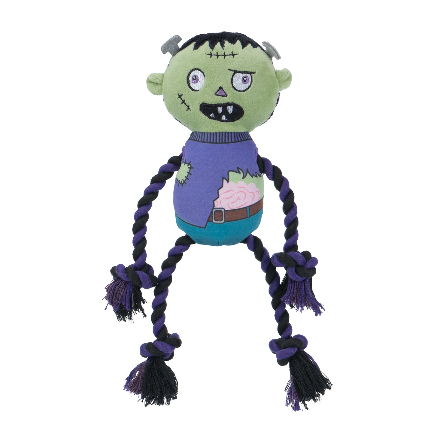 Halloween Zombie Dog Squeaky Toys With Rope